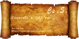 Csernák Sára névjegykártya